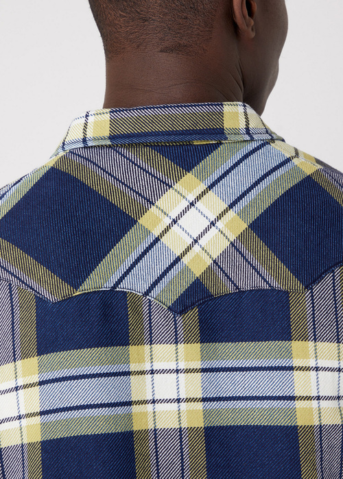 Mska Koszula Materiaowe Wrangler Western Shirt Stone Green Check - W5B4MTG53