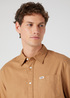 Wrangler Short Sleeve 1 Pocket Shirt Tobacco Brown - W5K0LS81A
