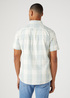 Wrangler Short Sleeve 1 Pocket Shirt Captains Blue Check - W5K04M84Z