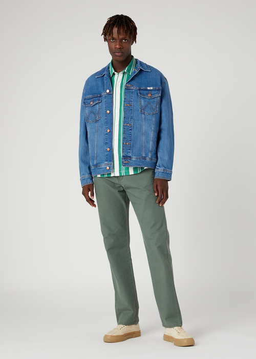 Meska Kurtka Dzinsowa Wrangler Anti Fit Jacket Blue Eyes Blue - W459DNY96