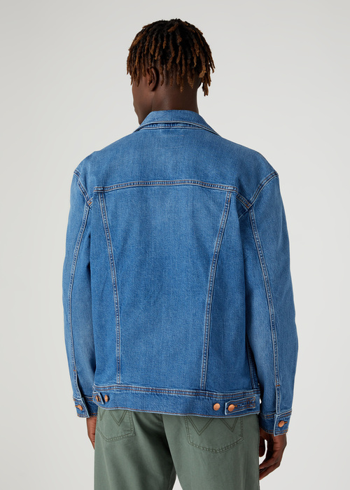 Meska Kurtka Dzinsowa Wrangler Anti Fit Jacket Blue Eyes Blue - W459DNY96