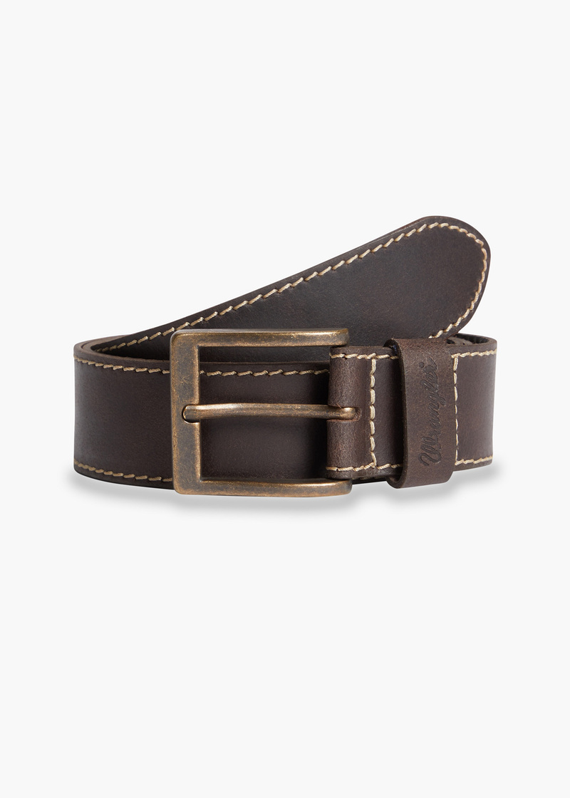 Pasek Meski Wrangler Basic Stitched Belt Brown - W0081US85