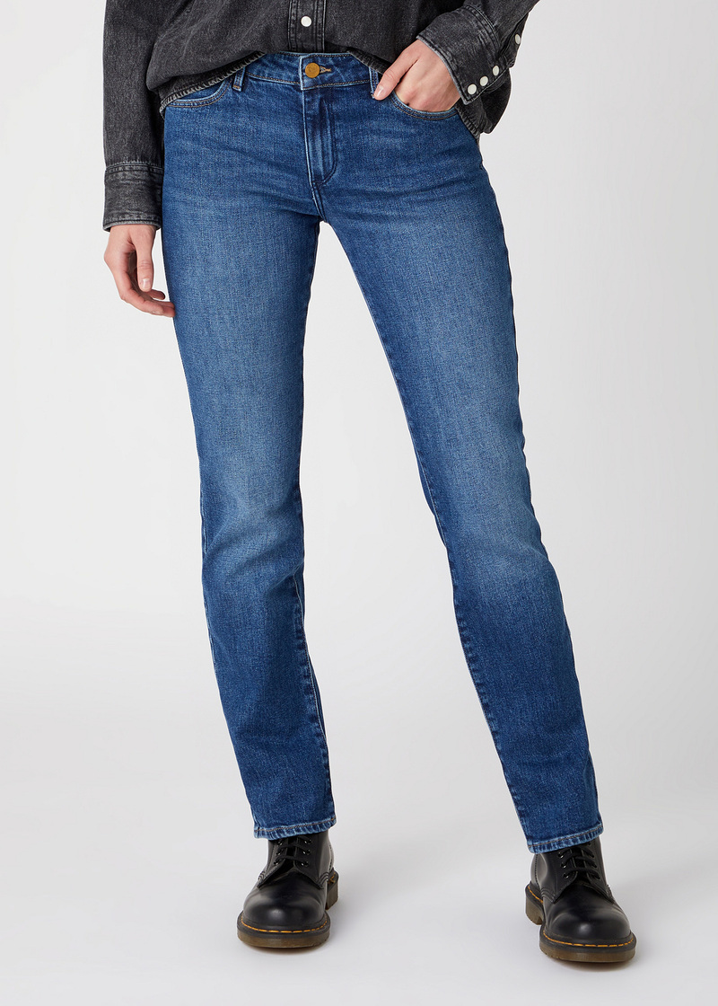 Damskie Spodnie Dzinsowe Wrangler Straight Soft Blue - W28TJX386