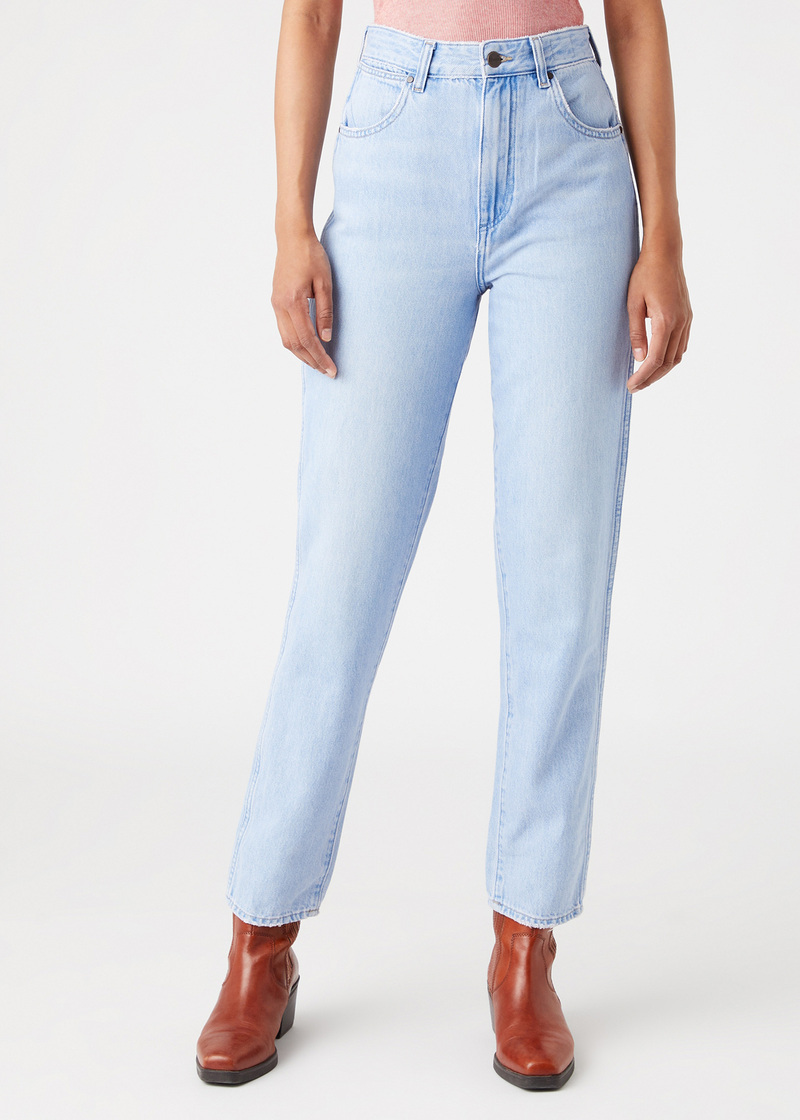 Damskie Spodnie Dzinsowe Wrangler Mom Jeans Ice Baby - W246PI41V