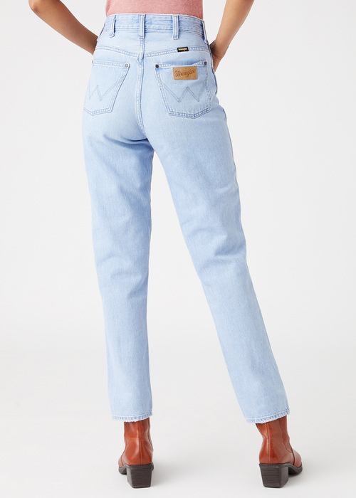 Damskie Spodnie Dzinsowe Wrangler Mom Jeans Ice Baby - W246PI41V