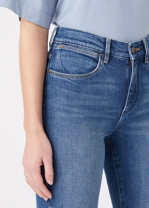 Damskie Spodnie Dzinsowe Wrangler Straight Airblue - W26RJX386