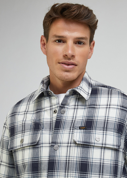 Mska Koszula Materiaowe Lee Worker Oversize Shirt Ecru - L68DTKNQ