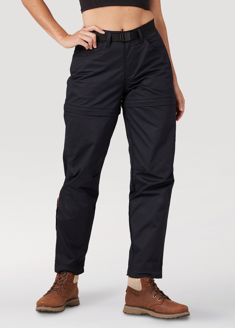 Damskie Spodnie Materialowe Wrangler Atg All Terrain Gear Packable Zipoff Pant Black - WA2NBM100