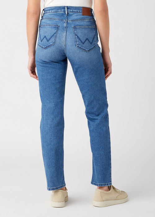 Damskie Spodnie Dinsowe Wrangler Straight Marmelade - W26R47439