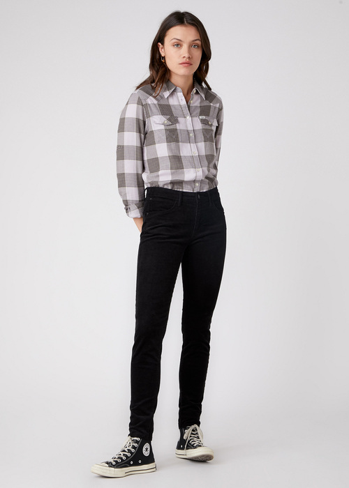 Damskie Spodnie Dzinsowe Wrangler Skinny Black - W28KWL100