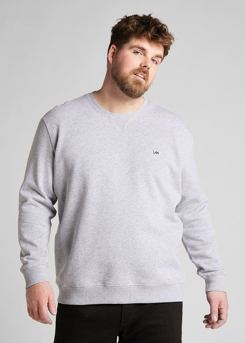 Meska Bluza Lee Crew Sweatshirt Grey Mele - L81ITJMP