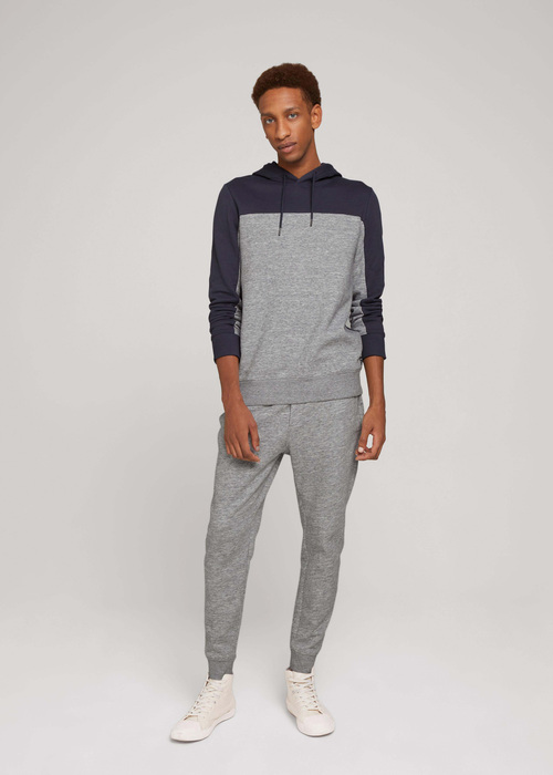 Mska Bluza Tom Tailor Hoody W Cutlines Blueish Grey - 1029022-10306