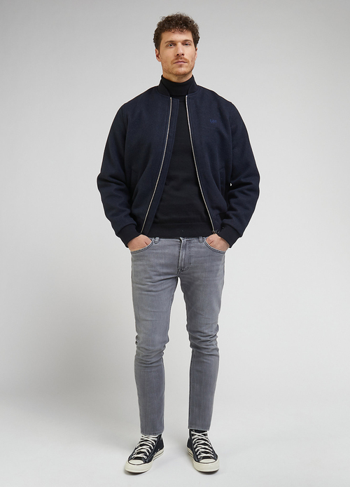 Meski Sweter Lee Hight Neck Knit Black - L83CKF01