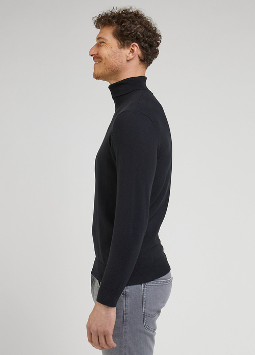 Meski Sweter Lee Hight Neck Knit Black - L83CKF01