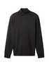 Tom Tailor Basic Knitted Sweater With A Turtleneck Black Grey Melange - 1038202-10617