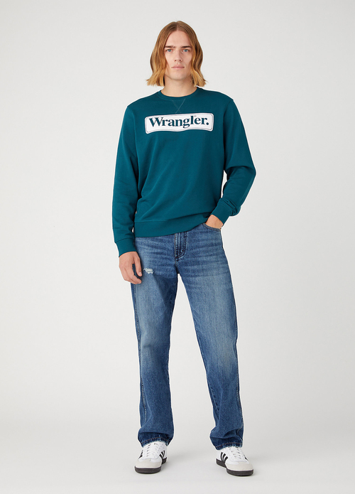 Meska Bluza Wrangler Seasonal Crew Deep Teal Green - W6F3I3G03