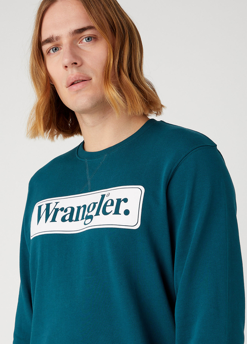 Meska Bluza Wrangler Seasonal Crew Deep Teal Green - W6F3I3G03