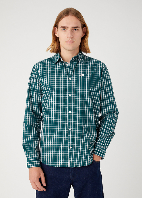 Wrangler One Pocket Shirt - Deep Teal Green W5A24MG03 112341054