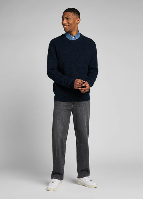 Meski Sweter Lee Seasonal Crew Mood Indigo - L83ZDD61