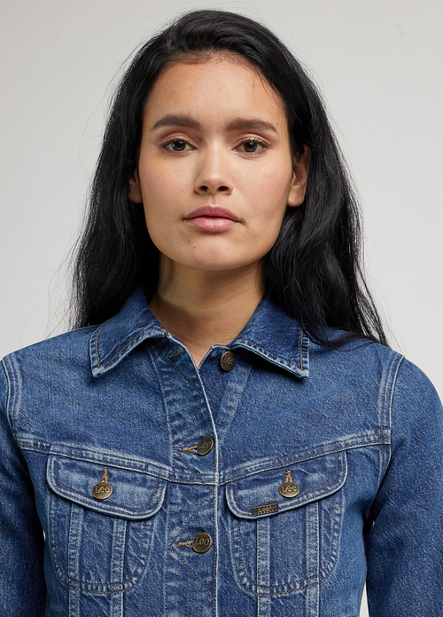 Damska Kurtka Dzinsowa Lee Rider Jacket Classic Indigo - LQ32HGD75