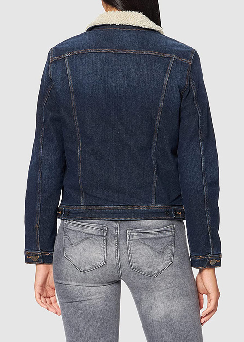 Damska Kurtka Dinsowa Lee Sherpa Rider Jacket Dark Sidney - L54VSGSU