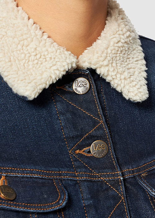 Damska Kurtka Dinsowa Lee Sherpa Rider Jacket Dark Sidney - L54VSGSU