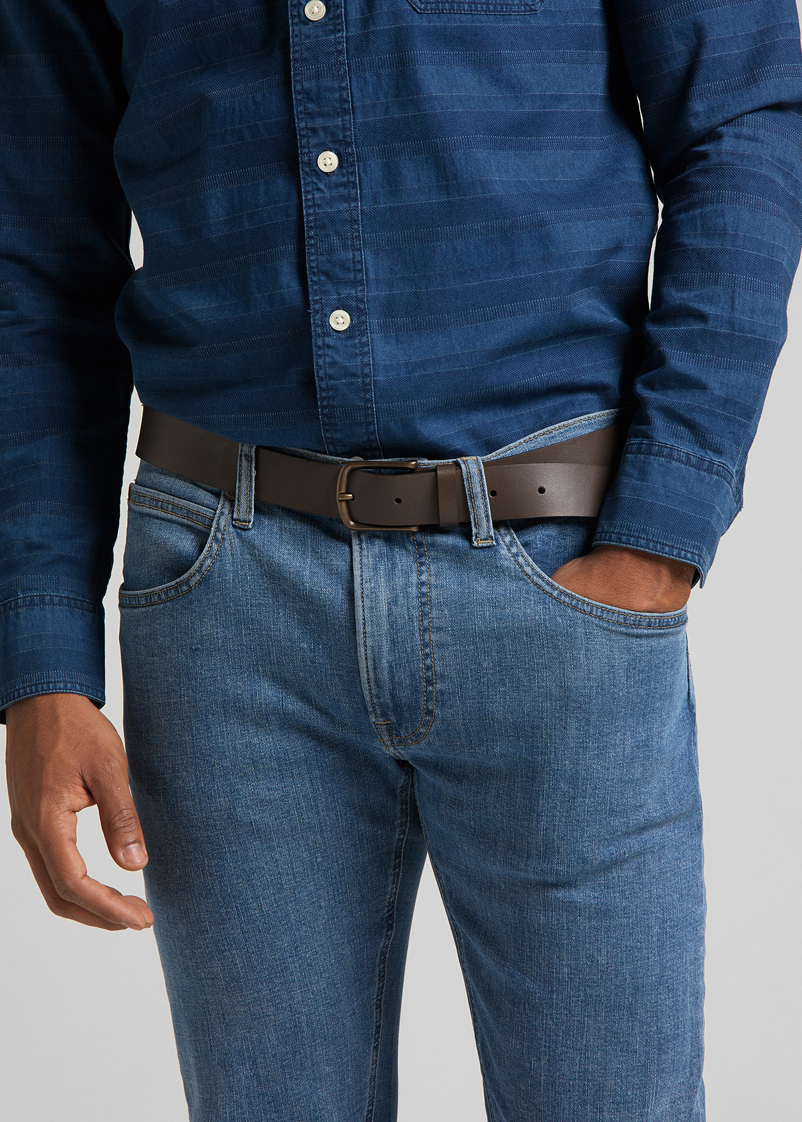 Pasek Meski Lee Core Belt Dark Brown - LG015324