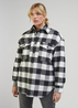 Damska Koszula Materialowa Lee Quilted Overshirt Charcoal Check - LQ34KQA75