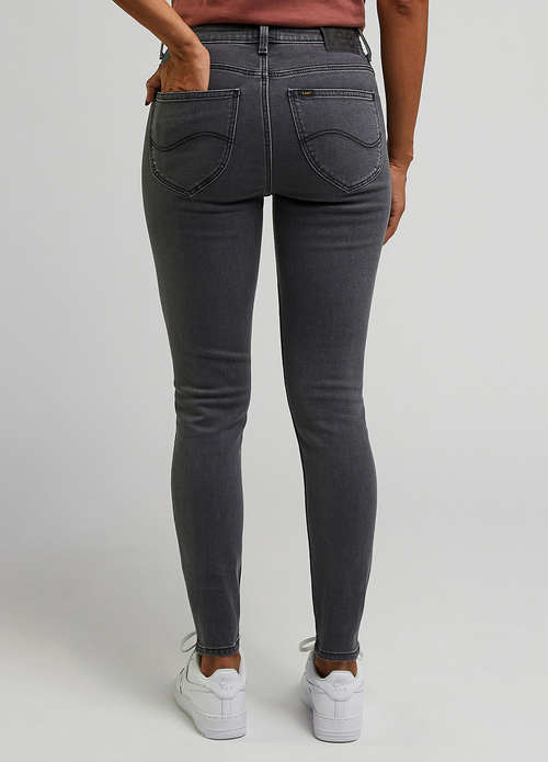 Damskie Spodnie Dzinsowe Lee Scarlett High Zip Moody Grey - L31BODD42
