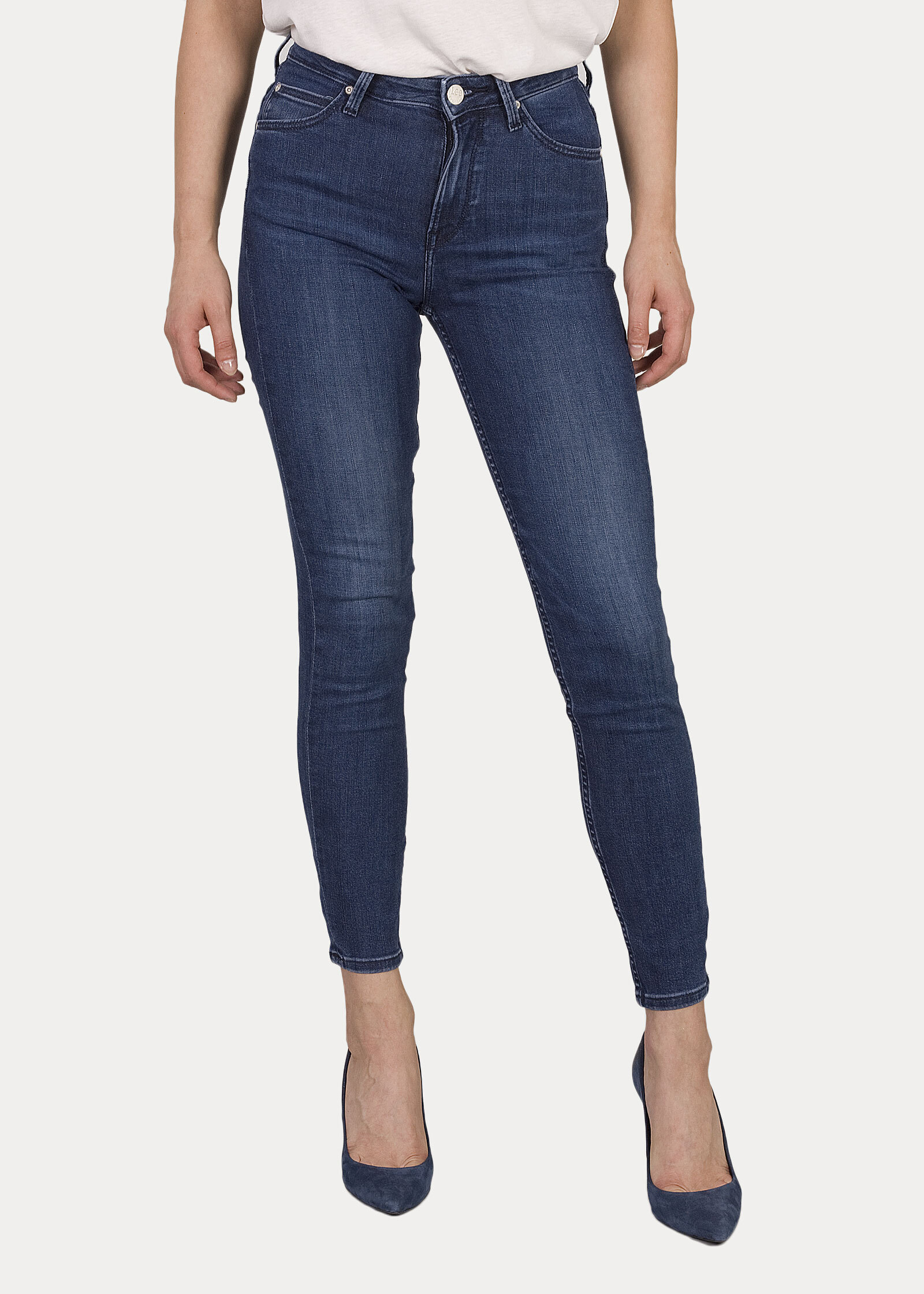 Damskie Spodnie Dzinsowe Lee Scarlett High Sitka Worn In - L626LSJQ