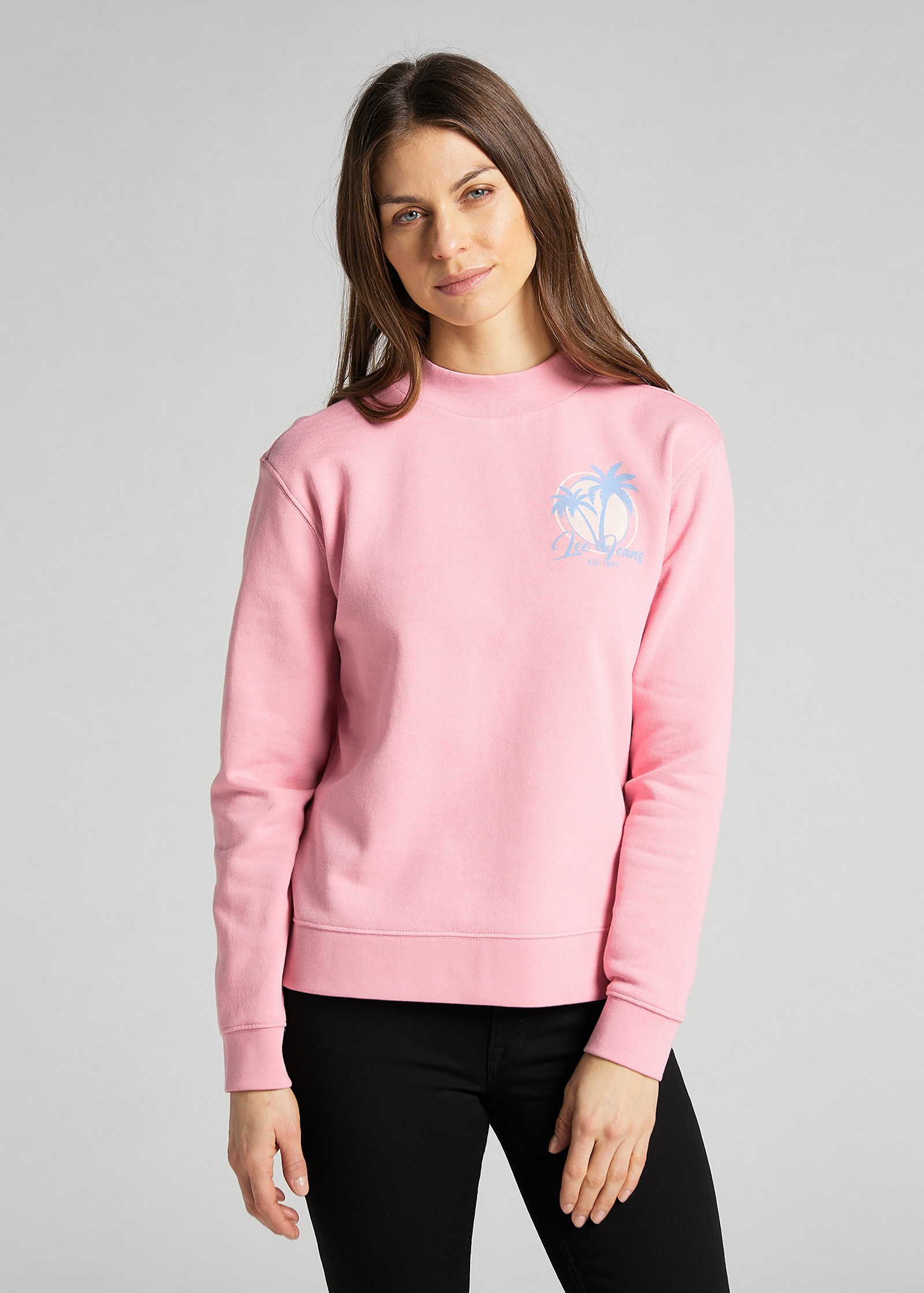Lee Logo Sweatshirt Pam Tree Pink - L53IEINL