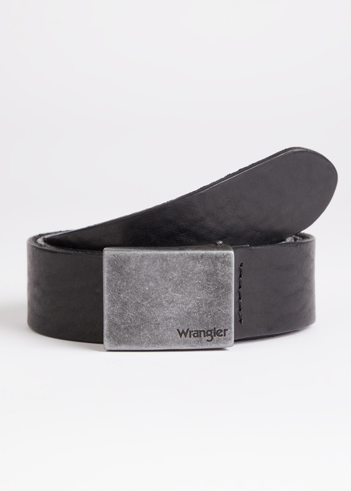 Wrangler Plate Buckle Belt Black - W0E3U1100