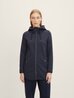 Tom Tailor Fleece Jacket With A Hood Navy Twill Structure - 1027144-30592