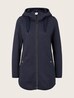 Tom Tailor Fleece Jacket With A Hood Navy Twill Structure - 1027144-30592