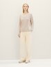 Damski Sweter Tom Tailor V Neck Knitted Sweater Clouds Grey Melange - 1039242-32398