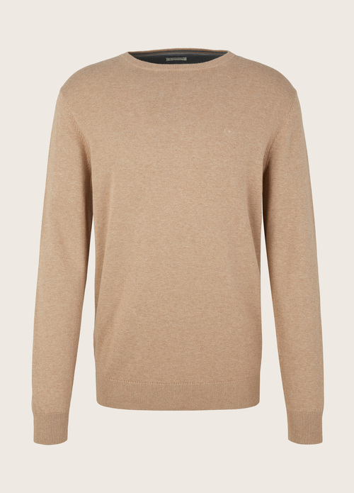 Meski Sweter Tom Tailor Simple Knitted Jumper Hazel Brown Melange - 1012819-31089