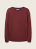 Tom Tailor Mottled Knitted Sweater Tawny Port Red Melange - 1027661-32620
