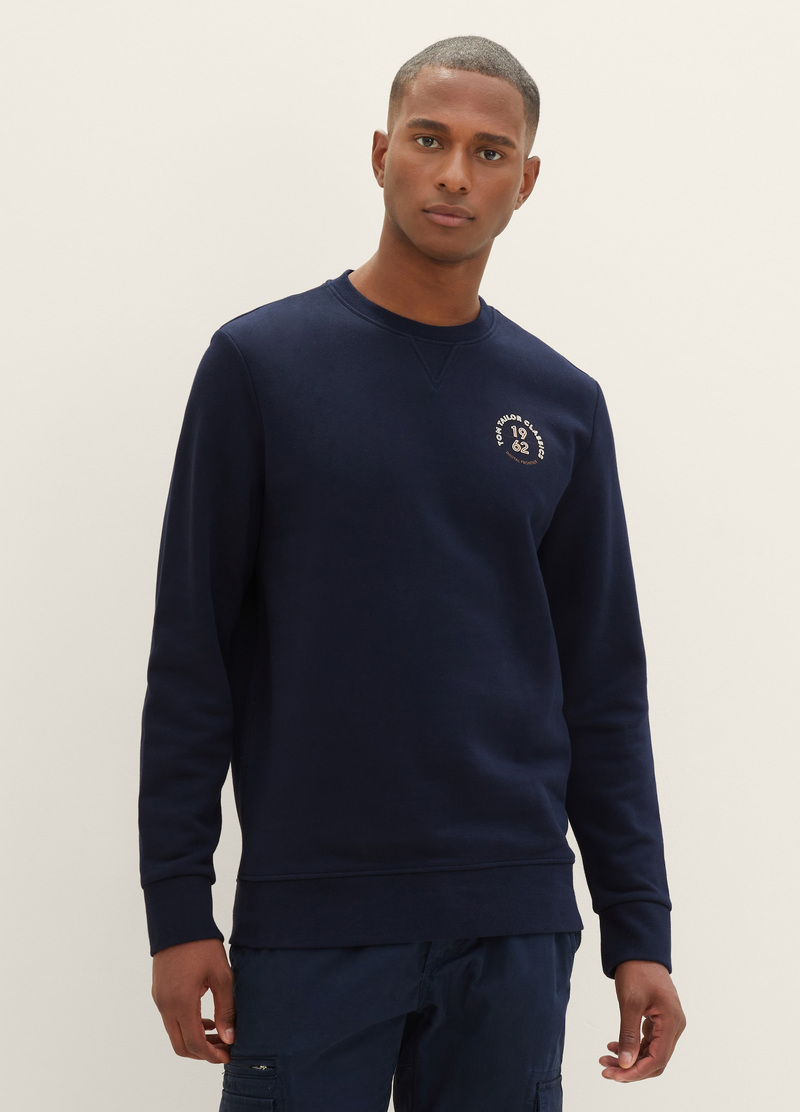 Tom Sweatshirt Sky With - Size Print Blue L Tailor® Captain A
