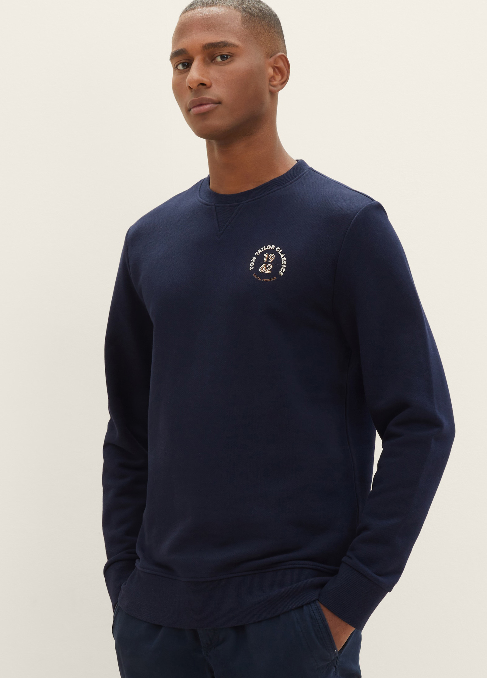 Tom Tailor® Sweatshirt With A Print - Sky Captain Blue Rozmiar L