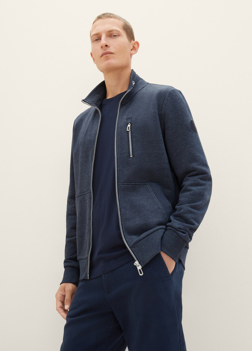 Tom Tailor Stand Up Jacket - Sky Captain Blue White Melange 1038716-19024 