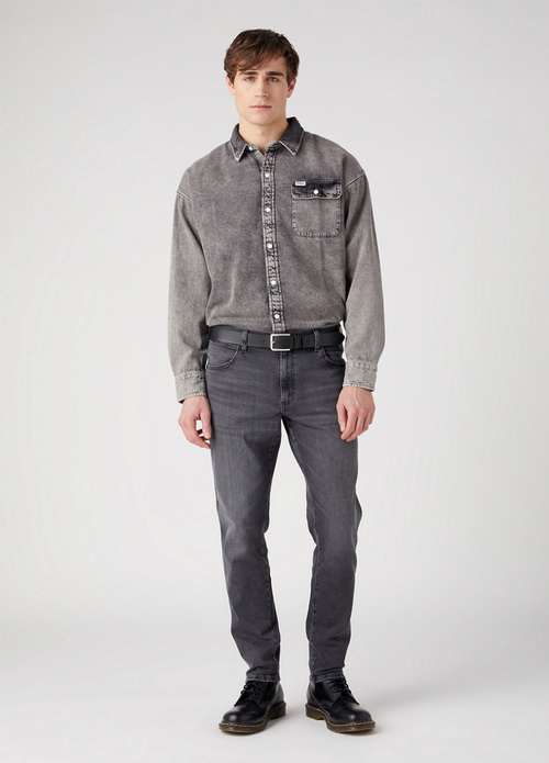 Pasek Meski Wrangler Slim Belt Black - W0N4US100