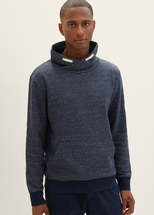Tom Tailor Sweatshirt In A Melange Look - Sky Captain Blue White Melange 1039574-19024