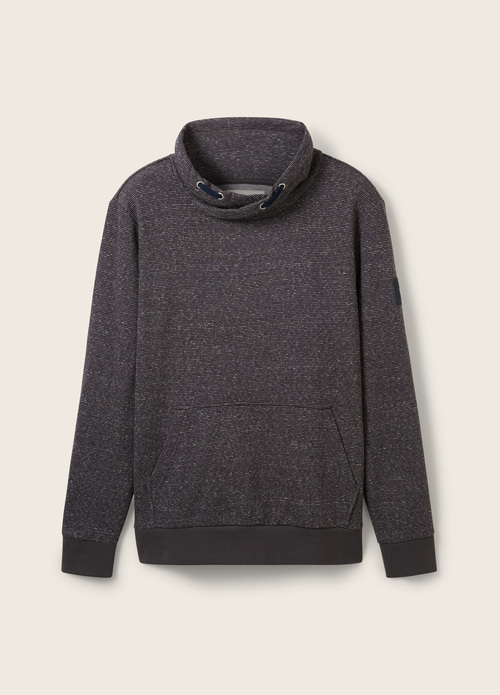 Meska Bluza Tom Tailor Sweatshirt In A Melange Look Sky Captain Blue White Melange - 1039574-19024