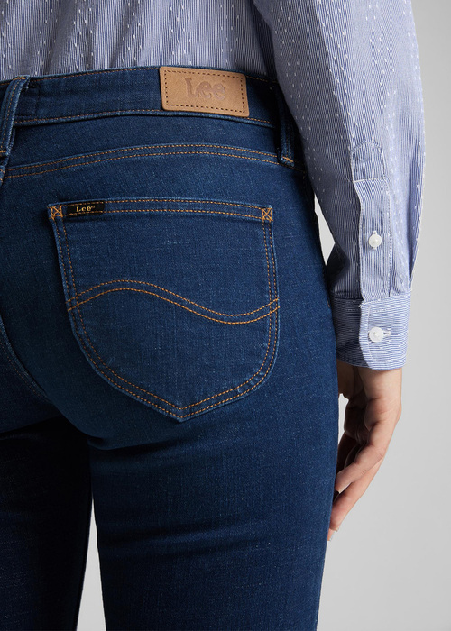 Damskie Spodnie Dzinsowe Lee Scarlett Cropped High Blue - L30CPQAN