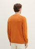 Meski Sweter Tom Tailor Knitted Sweater With A Round Neckline Tomato Cream Orange Melange - 1038246-32752