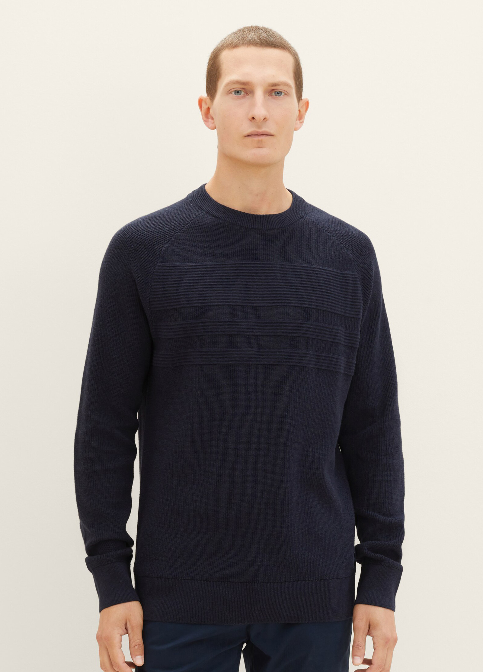 Tom Tailor® Pullover - Knitted Navy Melange Size XL