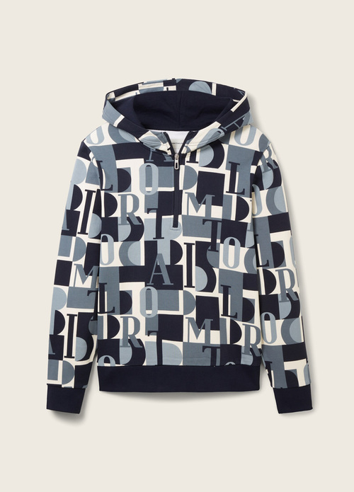 Tom Tailor Sweatshirt With An All Over Print Teal Big Letter Design - 1037817-32386
