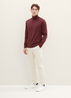 Meski Sweter Tom Tailor Basic Knitted Sweater With A Turtleneck Tawny Port Red Melange - 1038202-32620