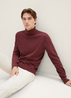 Tom Tailor Basic Knitted Sweater With A Turtleneck Tawny Port Red Melange - 1038202-32620