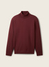 Mski Sweter Tom Tailor Basic Knitted Sweater With A Turtleneck Tawny Port Red Melange - 1038202-32620